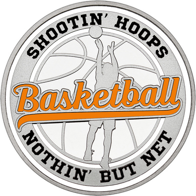 Orange "Basketball" with White Outer Circular Borders